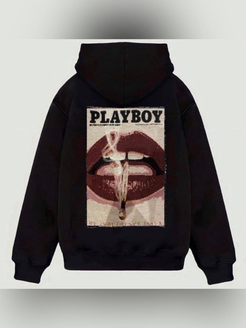 Playboy x Missguided Women’s Oversized Hoodie Pullover Size 8 in Black